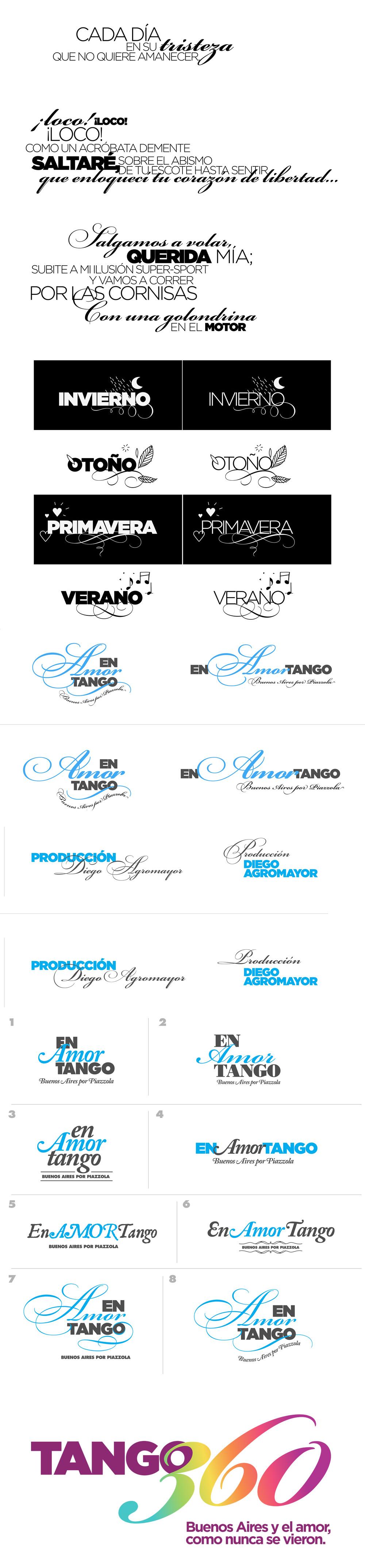 Logos and Fonts Development of the typography in its different stages.<br />
